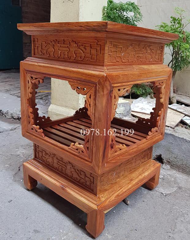Đôn đèn gỗ hương cổ điển MS60