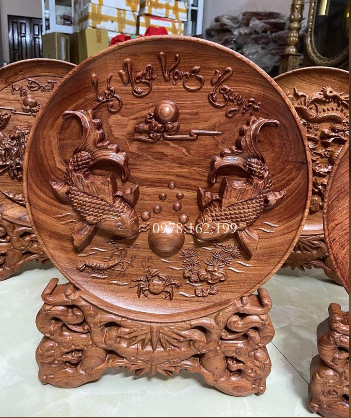 Tranh đĩa lý ngư vọng nguyệt - Ảnh 5