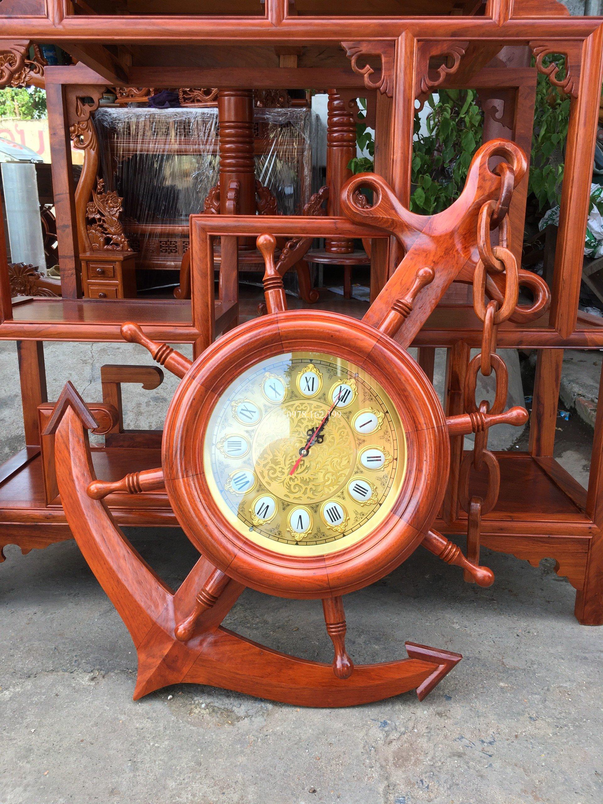 Đồng Hồ Mỏ Neo Gỗ Hương GRI49 - Ảnh 2