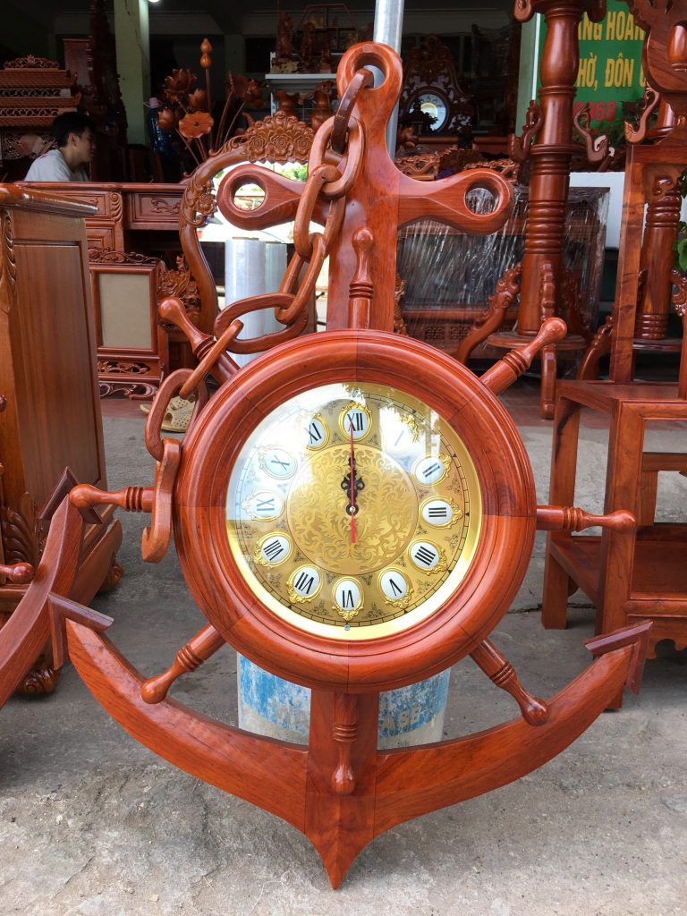 Đồng Hồ Mỏ Neo Gỗ Hương GRI49