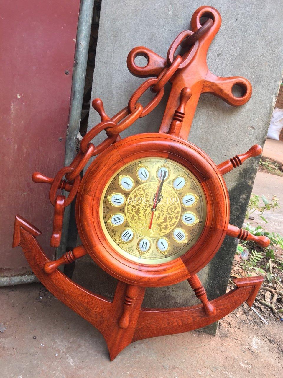 Đồng Hồ Mỏ Neo Gỗ Hương GRI49 - Ảnh 3