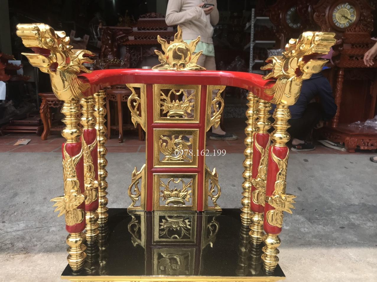 Ngai thờ gỗ gụ sơn son thếp vàng NTG1 - Ảnh 6