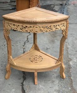 Đôn góc chạm hoa mai gỗ gụ MS70