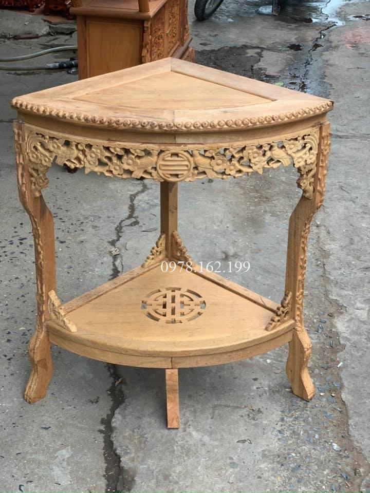 Đôn góc chạm hoa mai gỗ gụ MS70