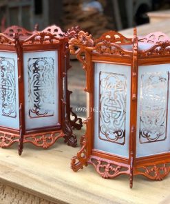 Đèn thả trần gỗ hương mặt kính MS45