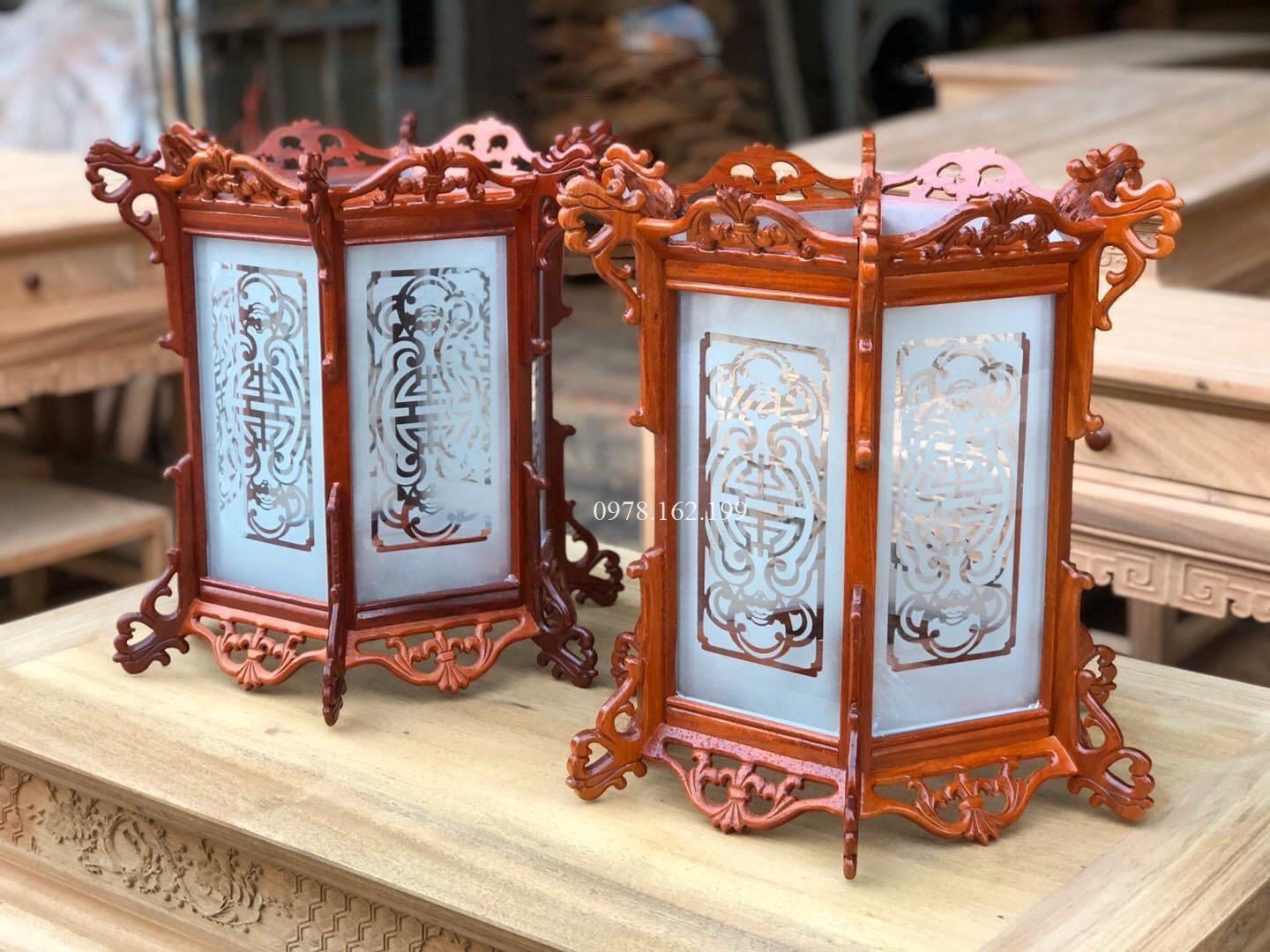 Đèn thả trần gỗ hương mặt kính MS45 - Ảnh 3