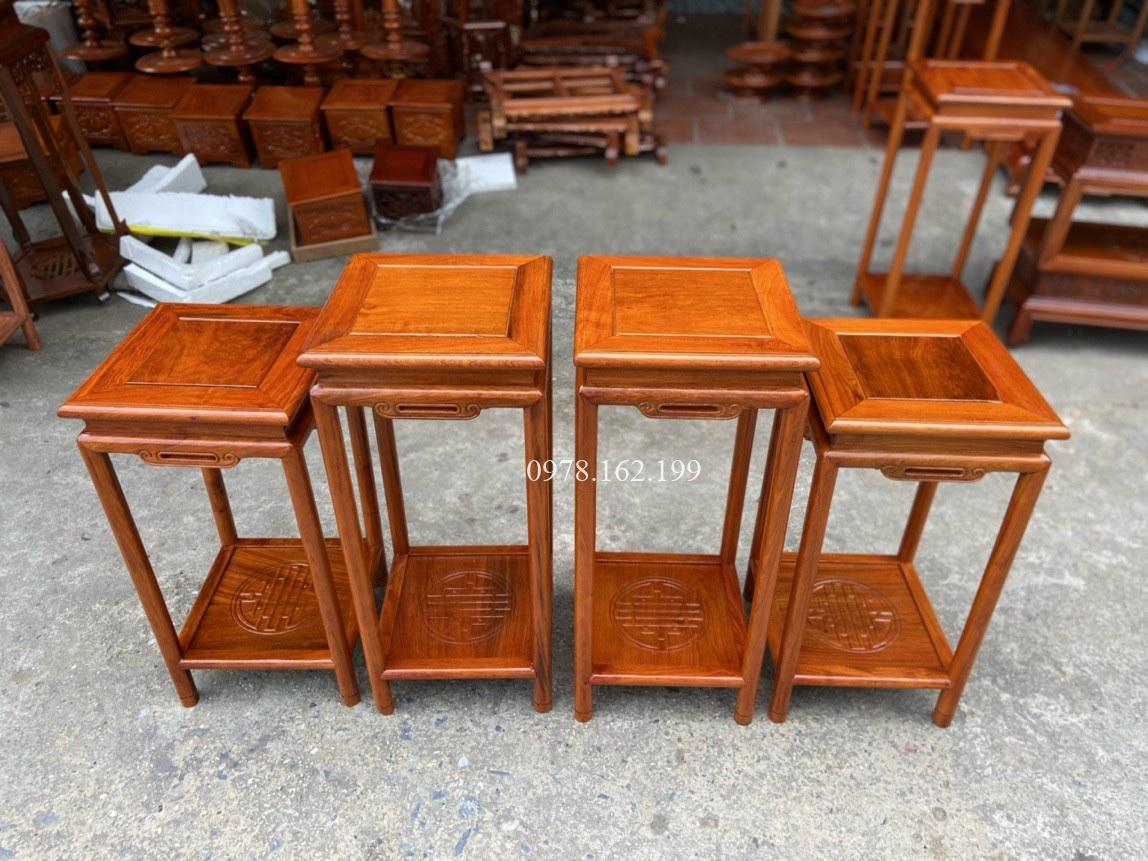Đôn vuông chân tròn gỗ hương MS80 - Ảnh 6