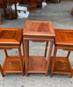 Đôn vuông chân tròn gỗ hương MS80