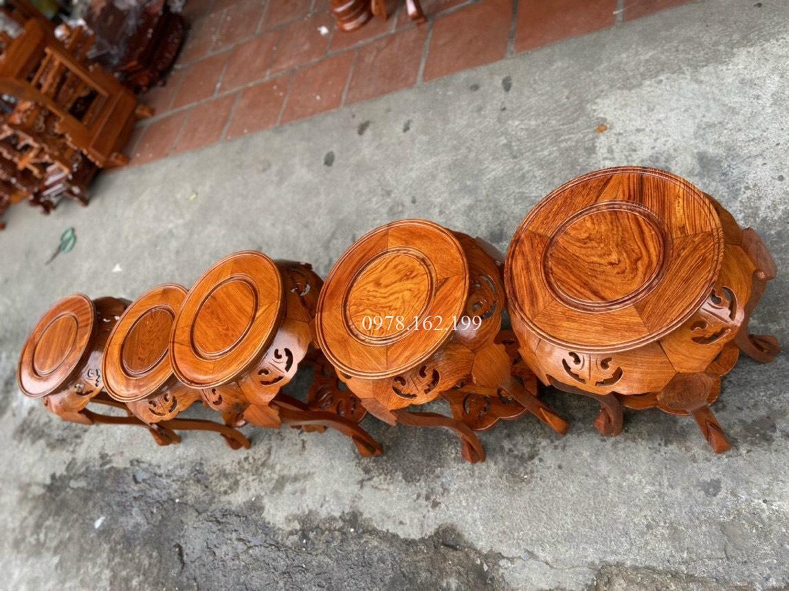 Đôn lá chầu gỗ hương MS50 - Ảnh 2