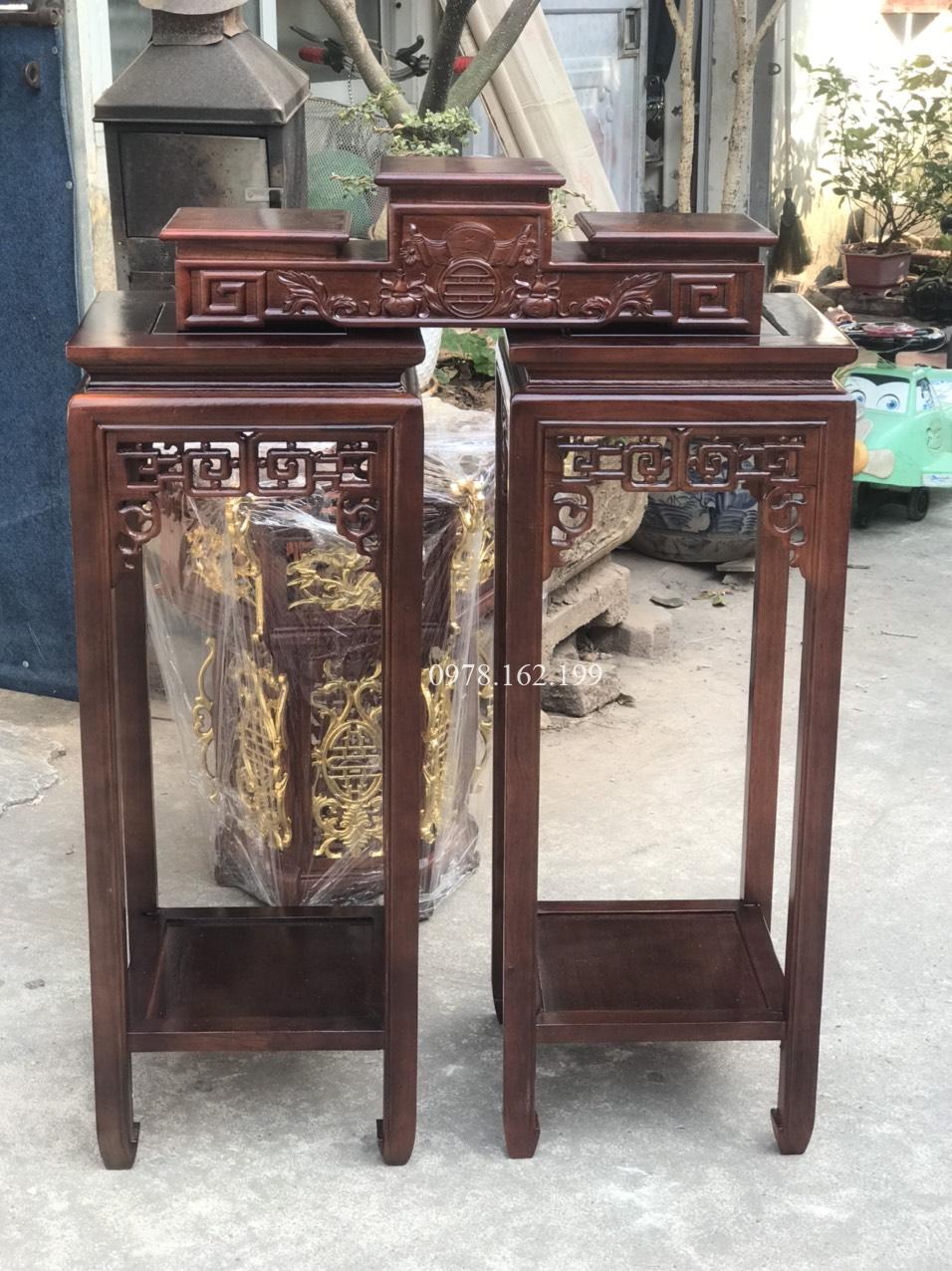 Đôn gỗ gụ giả cổ gỗ hương MS80 - Ảnh 3