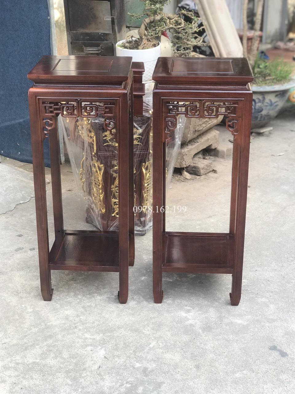 Đôn gỗ gụ giả cổ gỗ hương MS80 - Ảnh 2