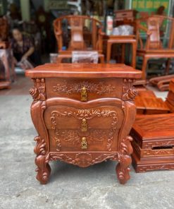 Tủ đầu giường hoa hồng gỗ hương MS03