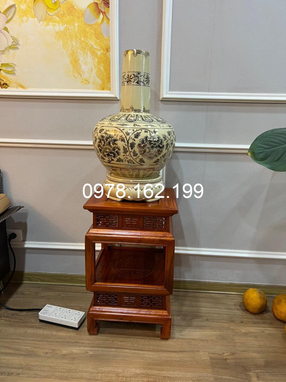 Đôn đèn chữ thọ gỗ hương