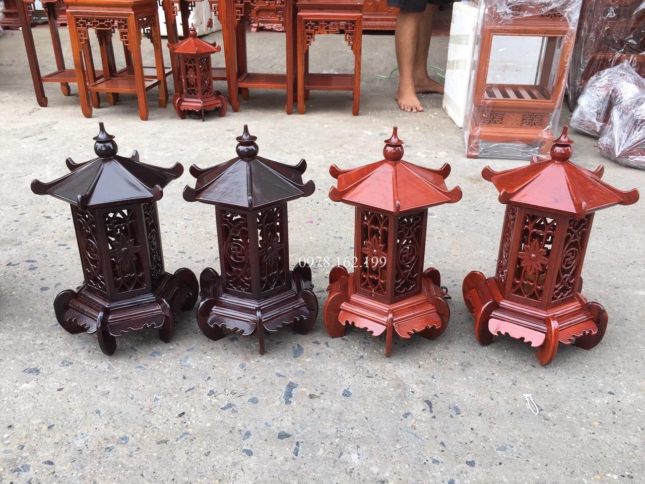 Đèn thờ lục lăng gỗ hương MS41 - Ảnh 2