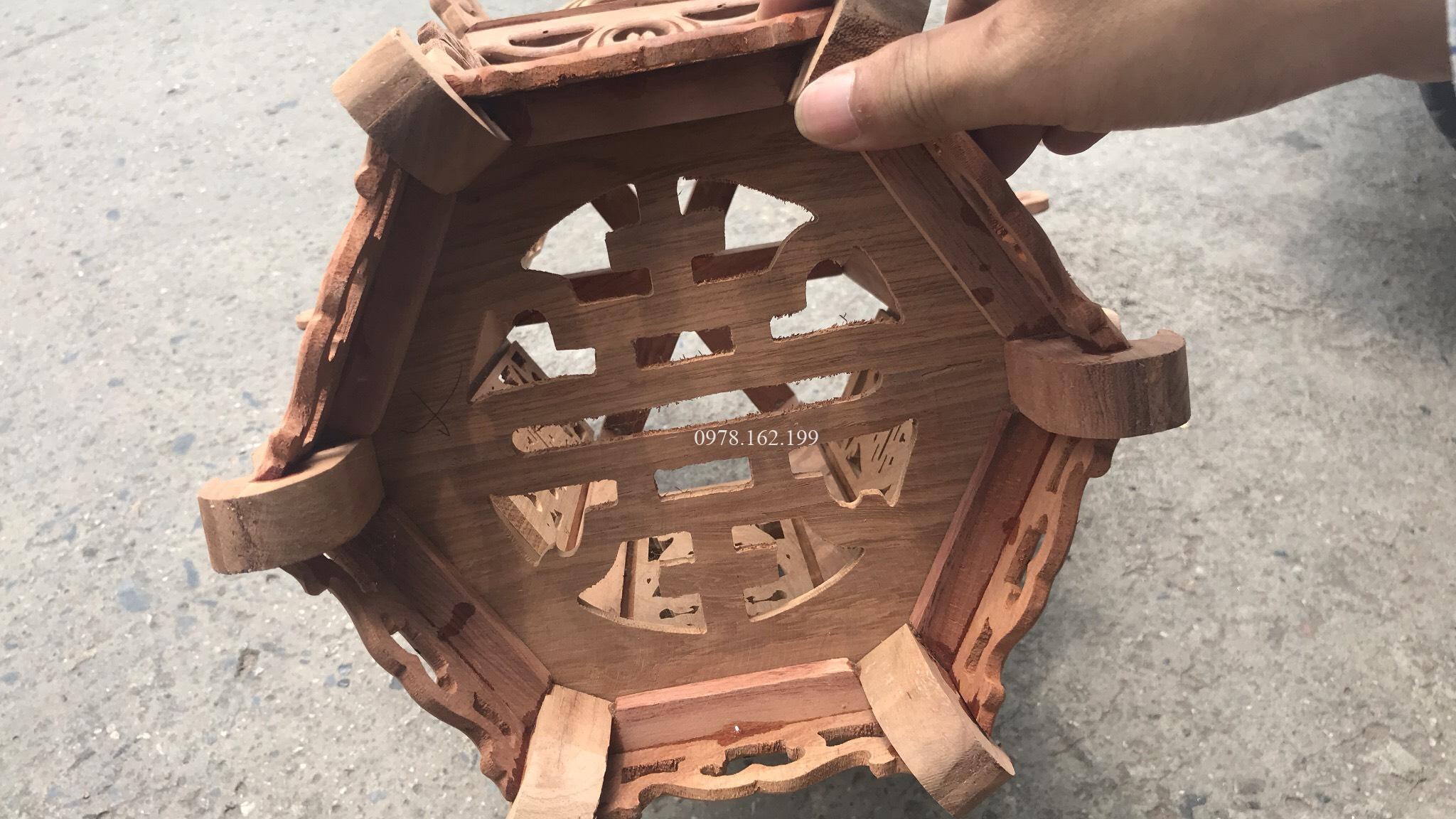 Đèn lồng hoa sen gỗ hương MS55 - Ảnh 6