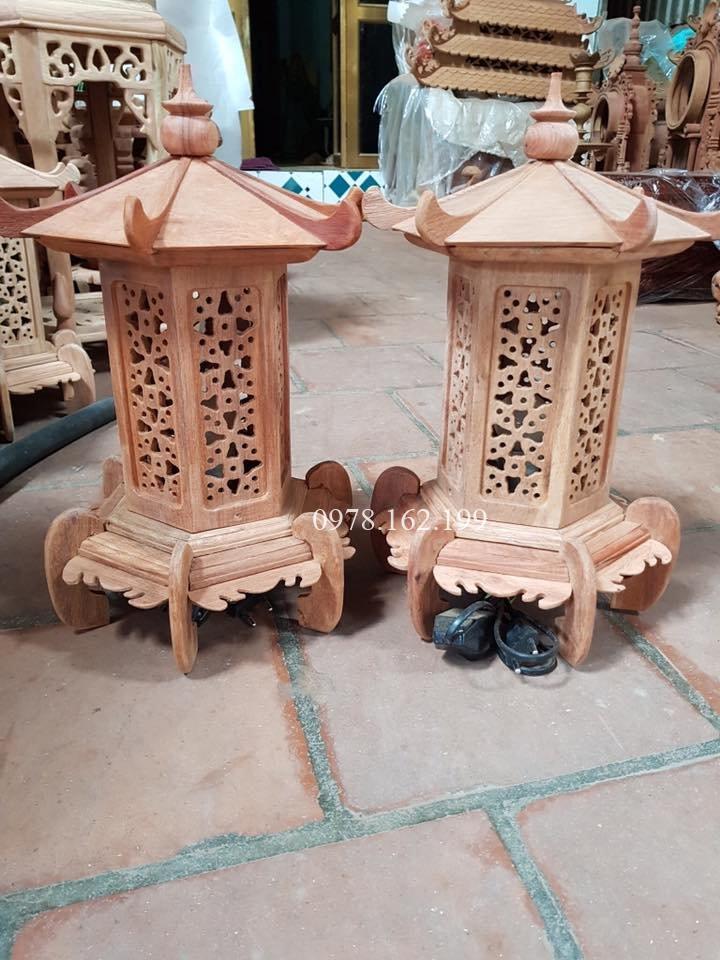 Đèn thờ lục lăng gỗ hương MS41 - Ảnh 3