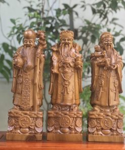 Tượng Tam Đa Phúc Lộc Thọ gỗ bách xanh MS40