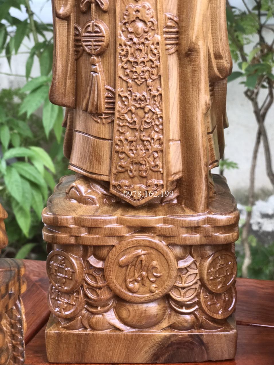 Tượng Tam Đa Phúc Lộc Thọ gỗ bách xanh MS40 - Ảnh 7