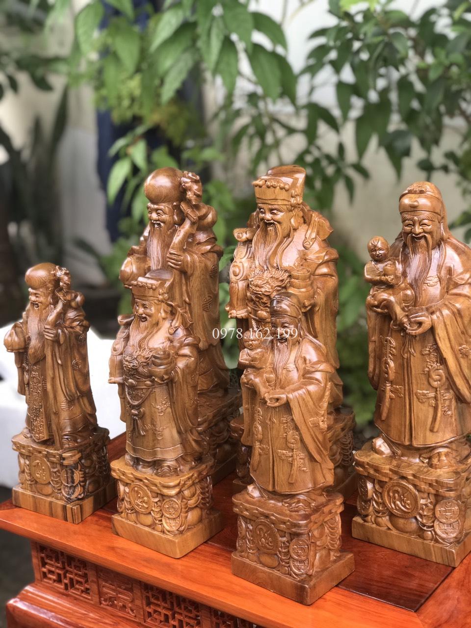 Tượng Tam Đa Phúc Lộc Thọ Gỗ Bách Xanh MS30 - Ảnh 3
