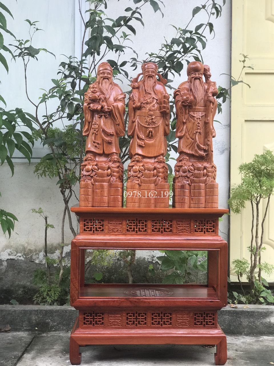 Tượng Tam Đa Phúc Lộc Thọ Gỗ Hương MS50