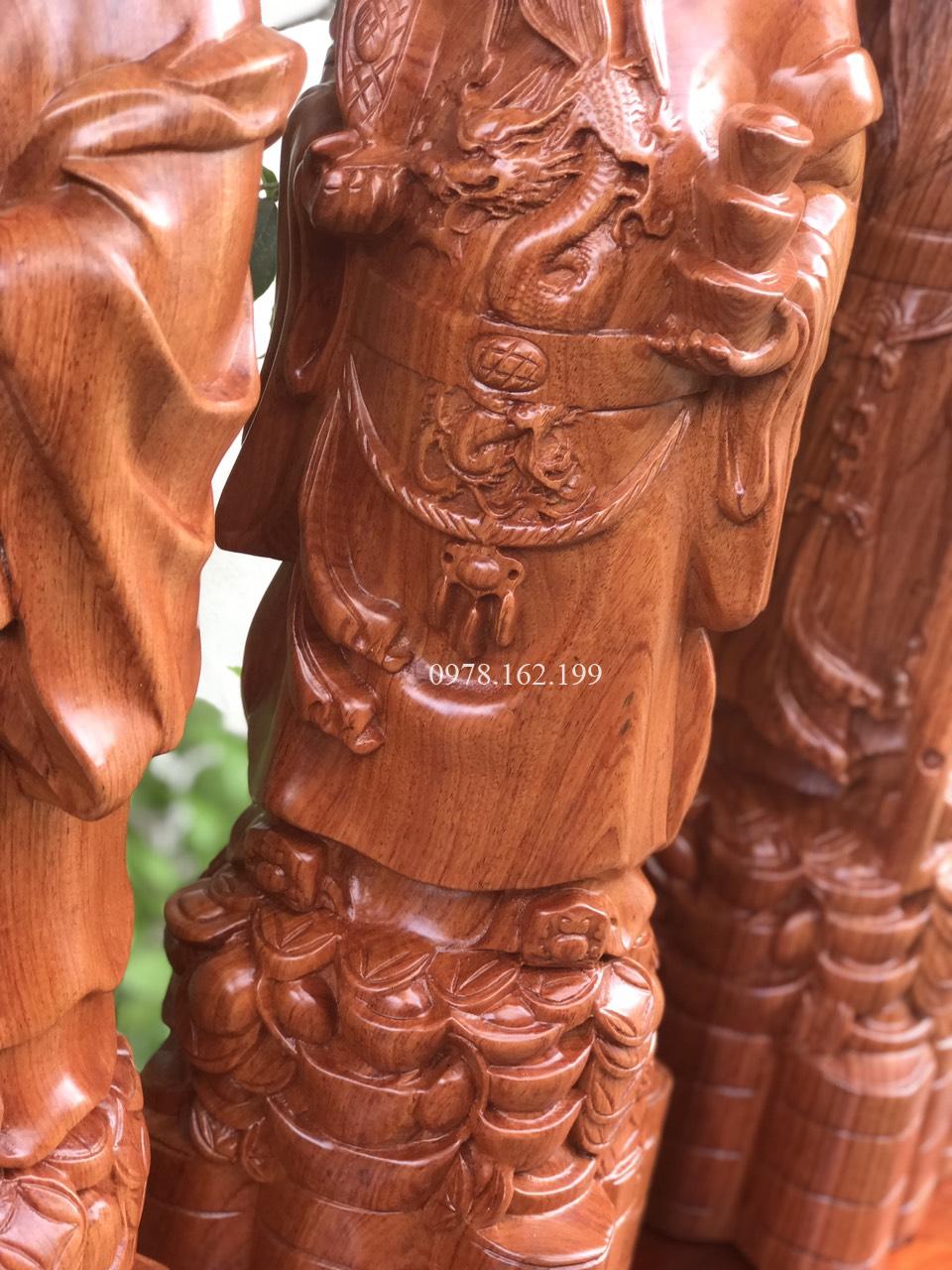 Tượng Tam Đa Phúc Lộc Thọ Gỗ Hương MS50 - Ảnh 6