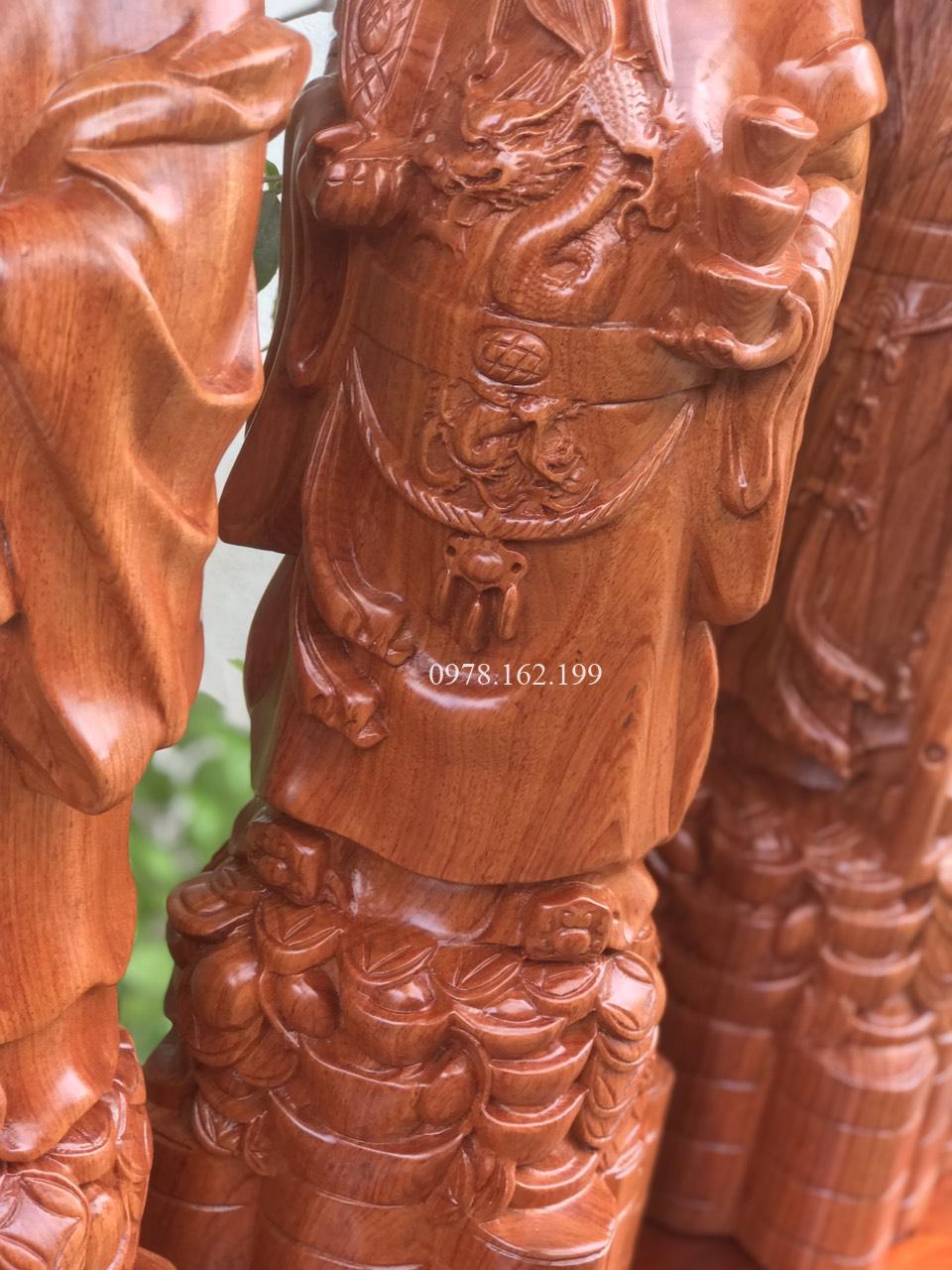 Tượng Tam Đa Phúc Lộc Thọ Gỗ Hương MS50 - Ảnh 8