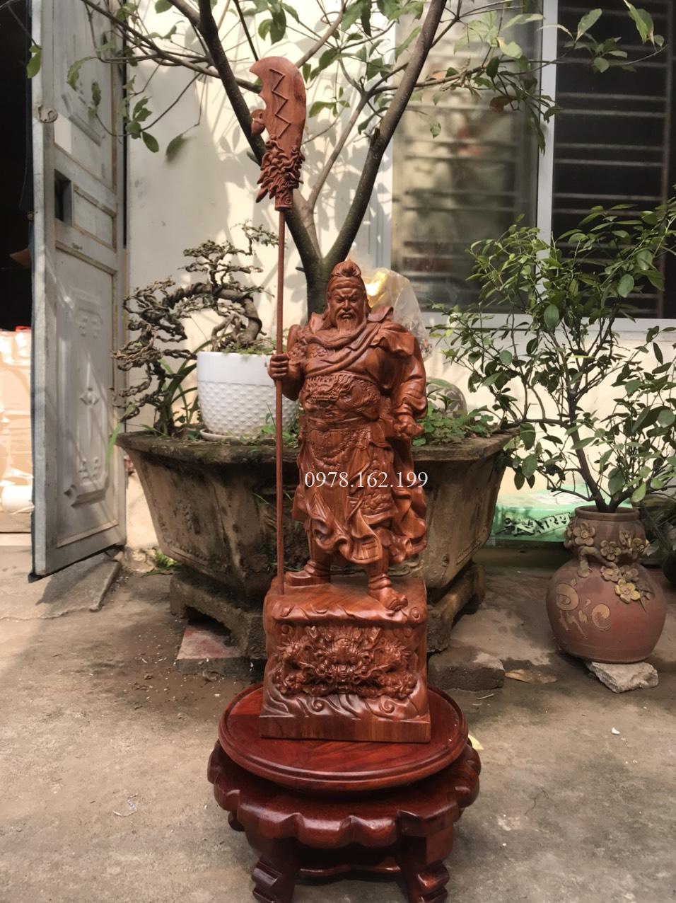 Tượng Quan Công gỗ hương MS60
