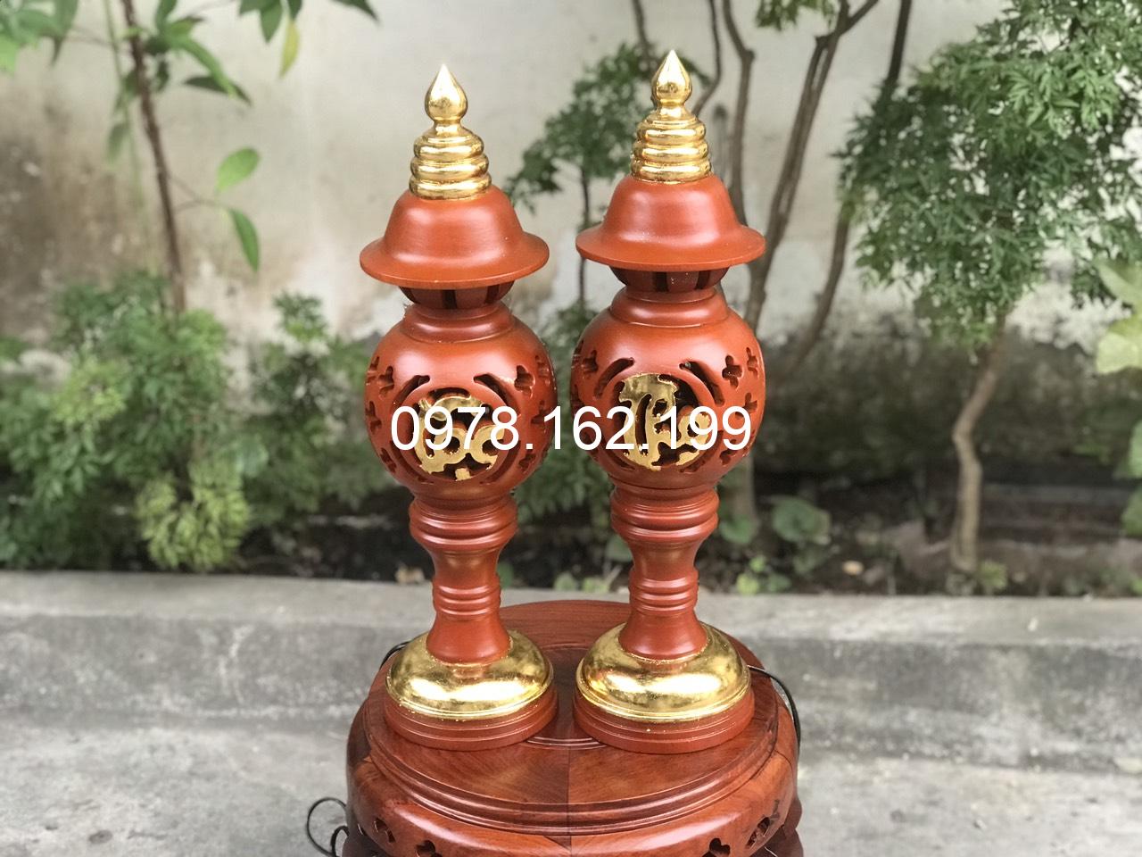 Đèn thờ phúc lộc thọ dát vàng