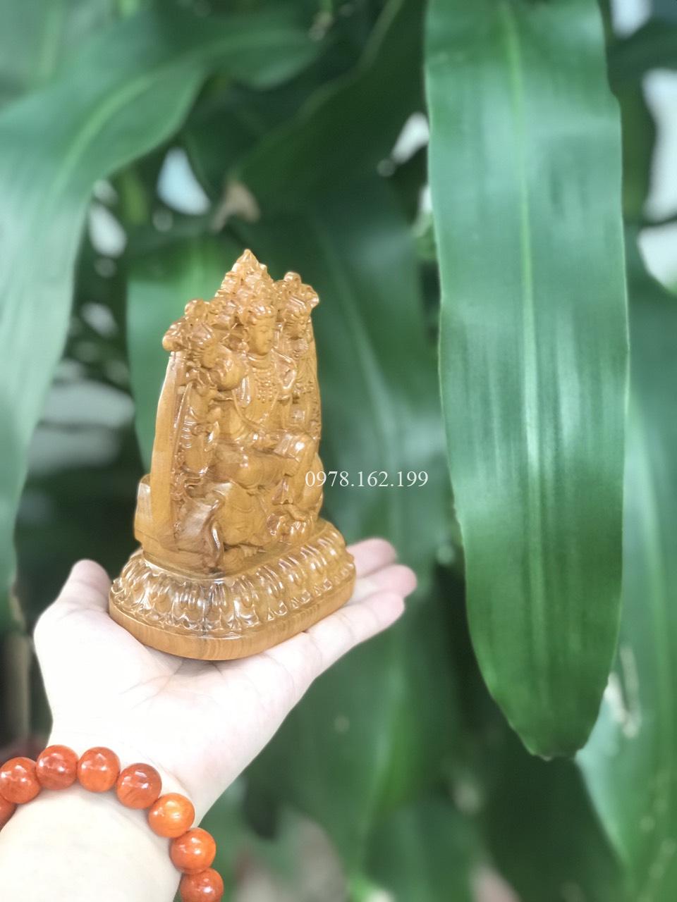 Tượng bản mệnh Phổ Hiền Bồ Tát gỗ bách xanh