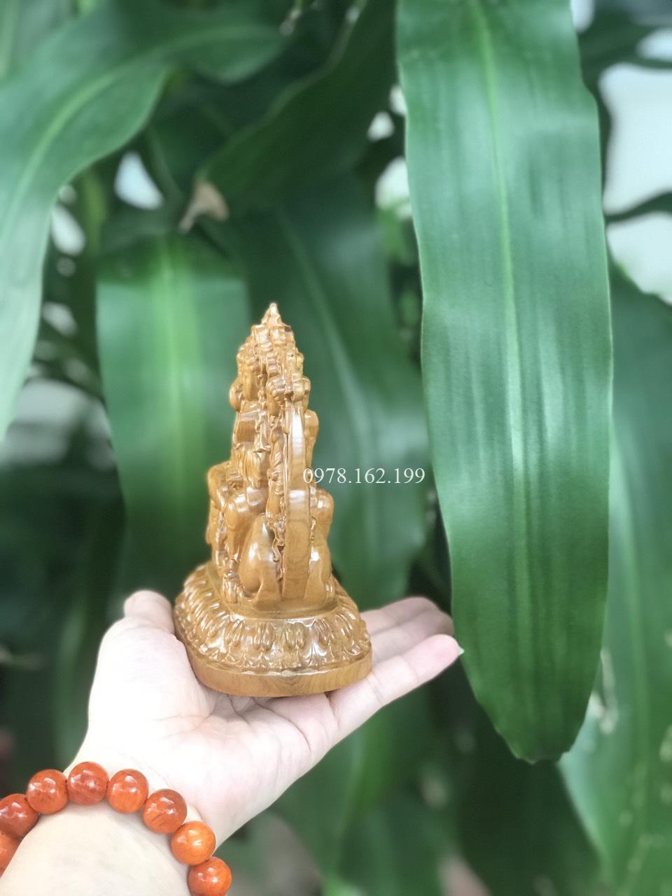 Tượng bản mệnh Phổ Hiền Bồ Tát gỗ bách xanh