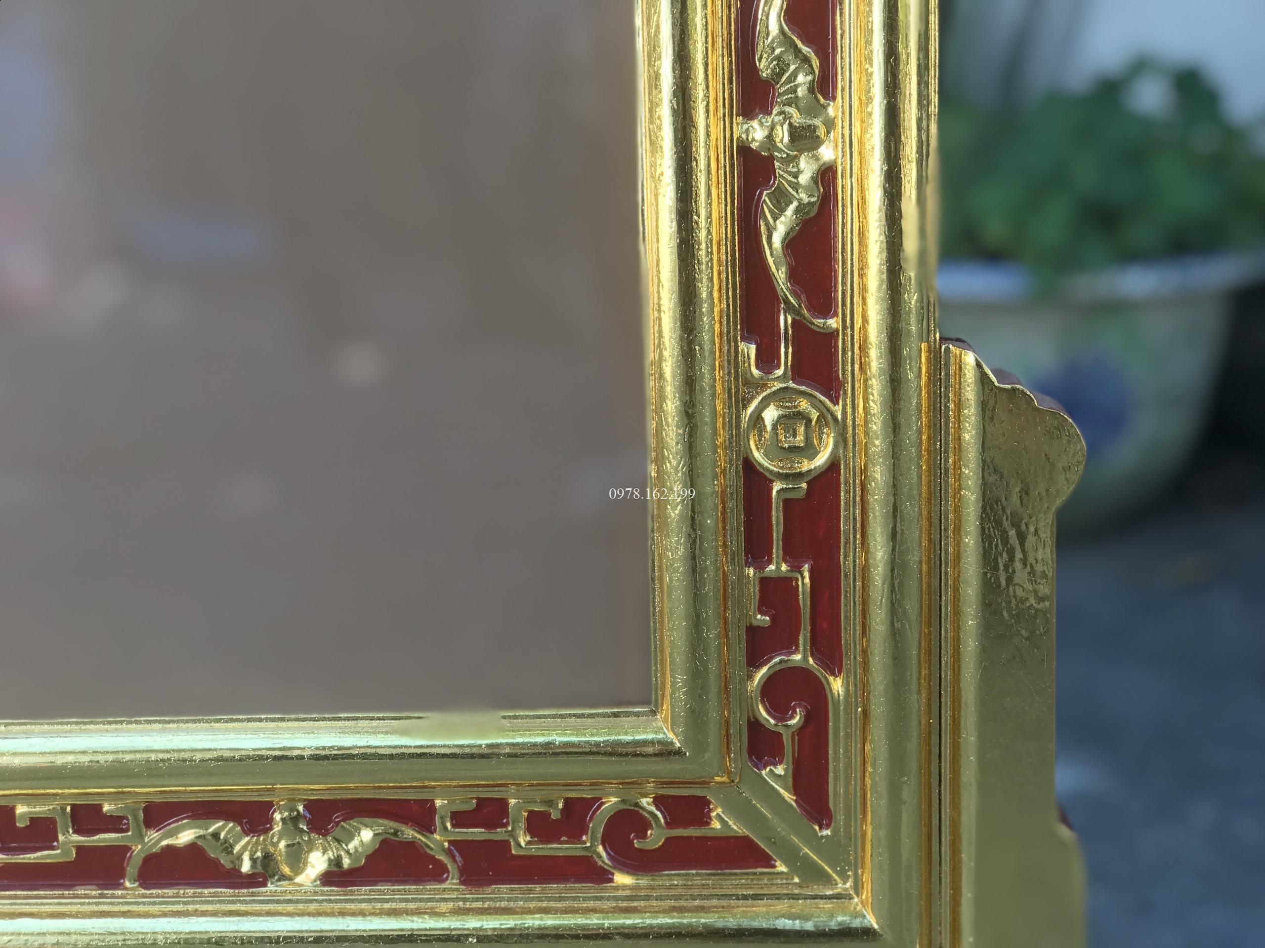 Khung ảnh thờ tứ linh sơn son thếp vàng - Ảnh 5