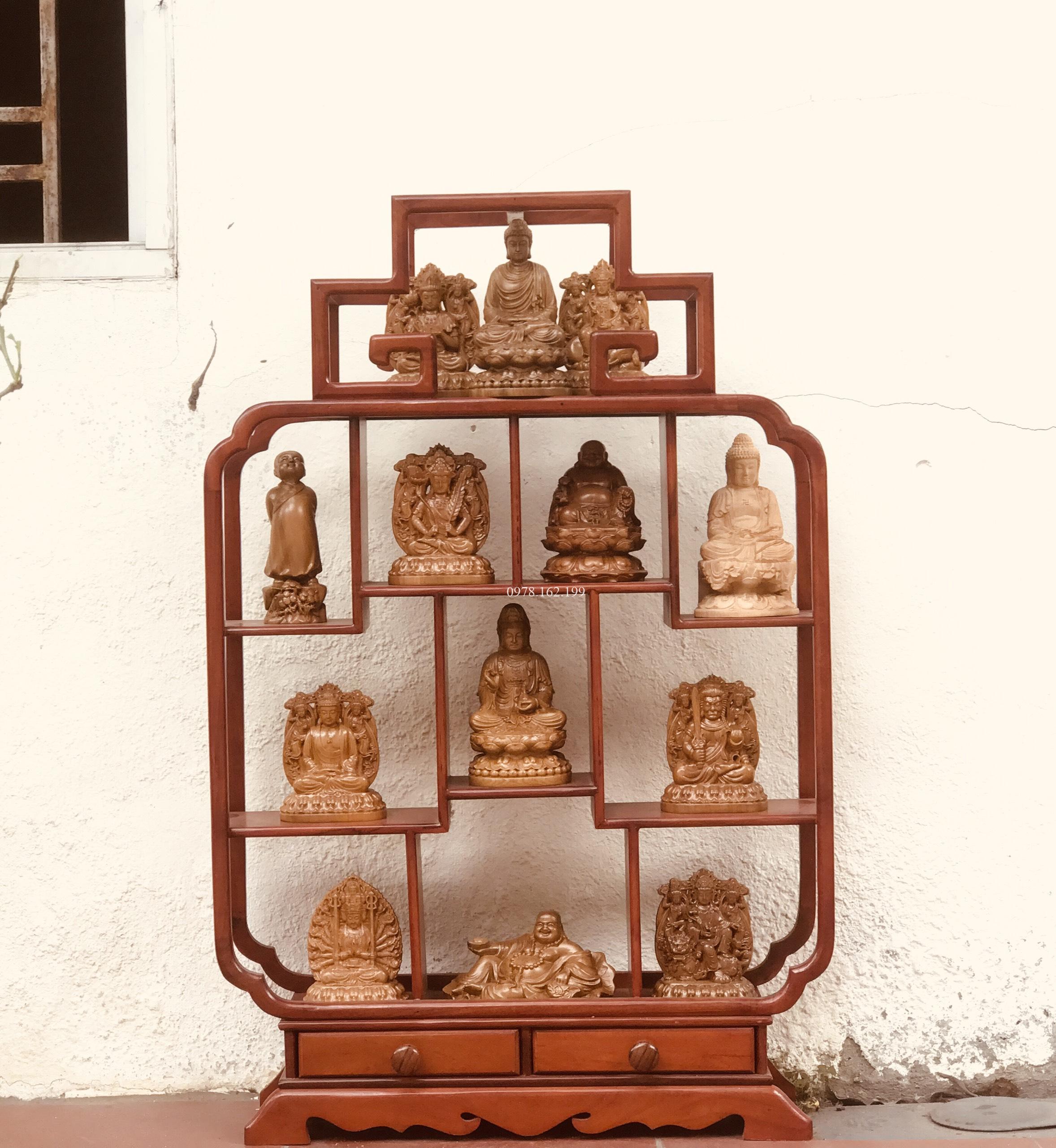 Kệ mini bày đồ gỗ hương MS76 - Ảnh 2