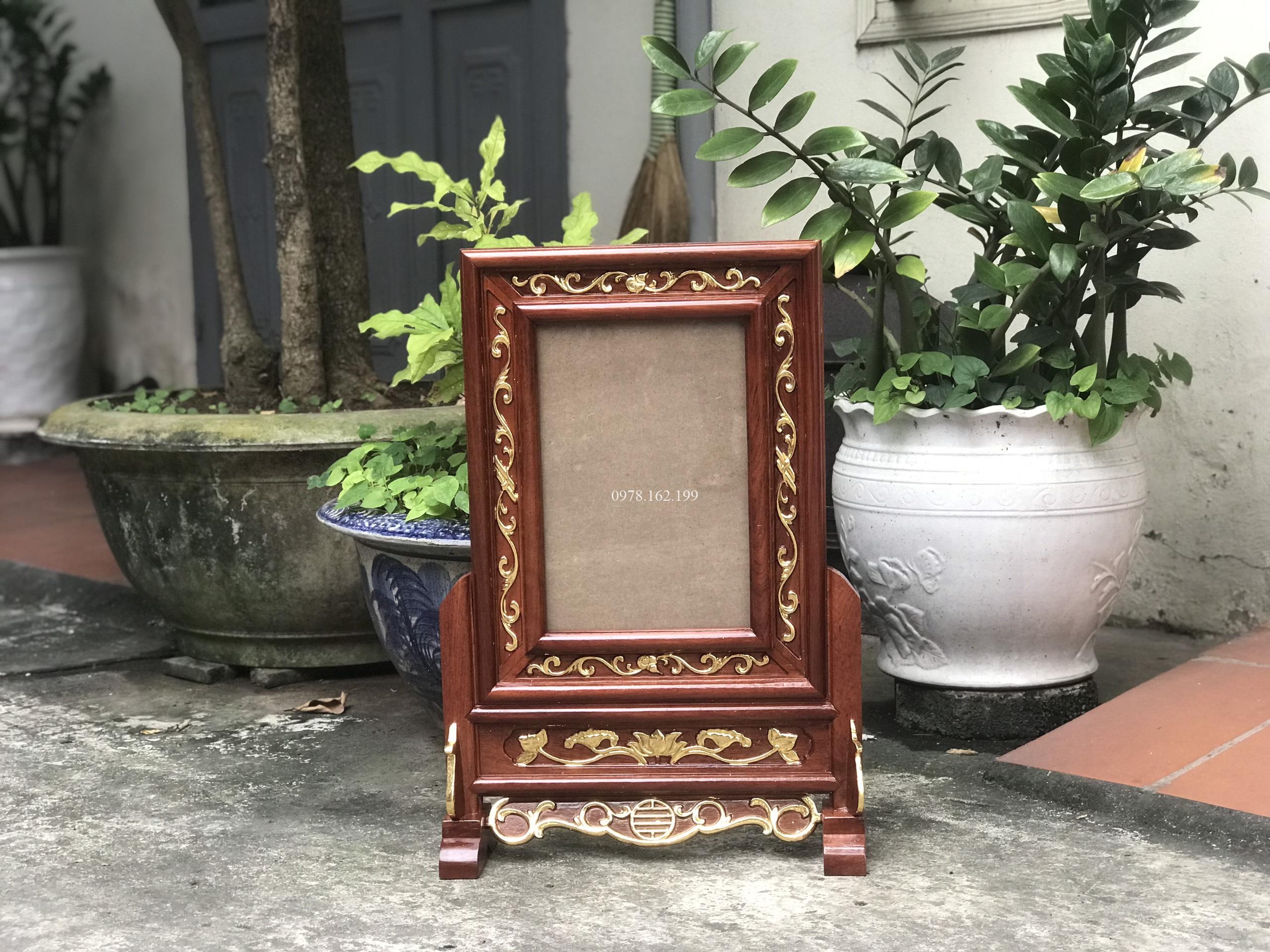 Khung Ảnh Thờ Gỗ Hương Hoa Lá Tây DSF587 - Ảnh 4