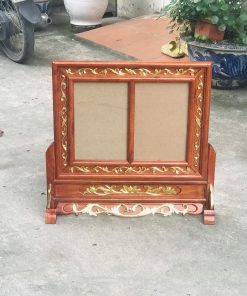 Khung ảnh lá tây dát vàng