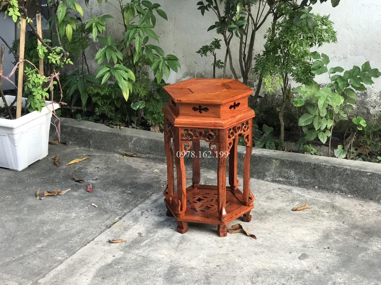 Đôn lục giác gỗ hương