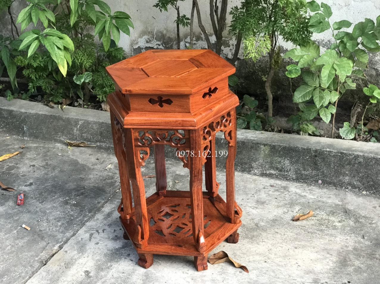 Đôn lục giác gỗ hương
