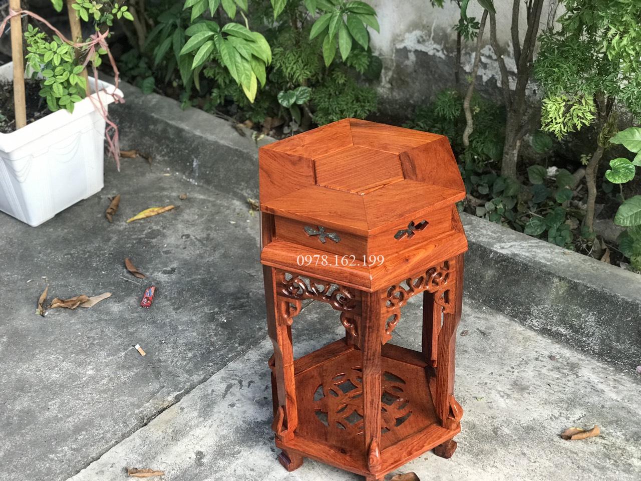 Đôn lục giác gỗ hương