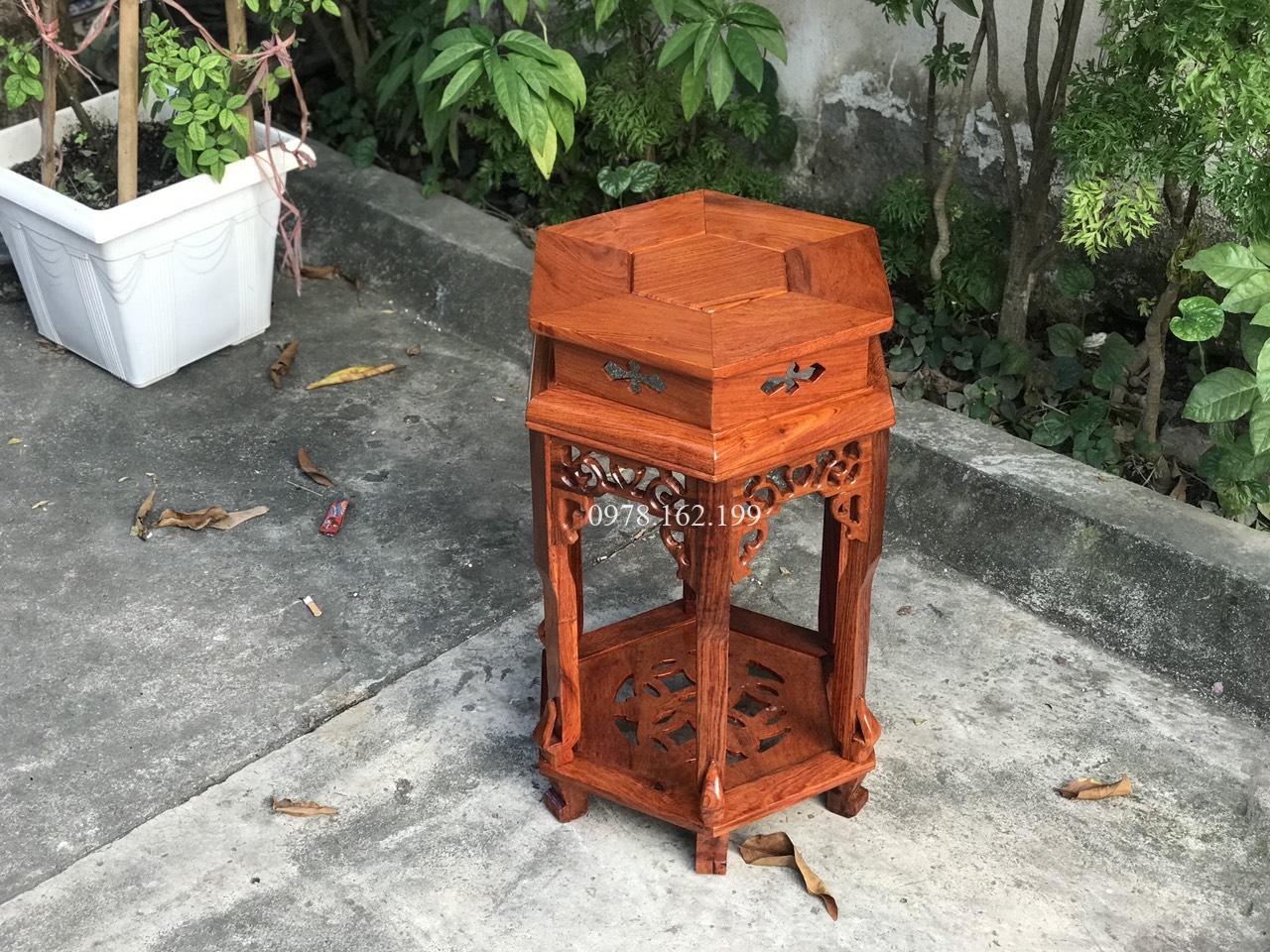 Đôn lục giác gỗ hương