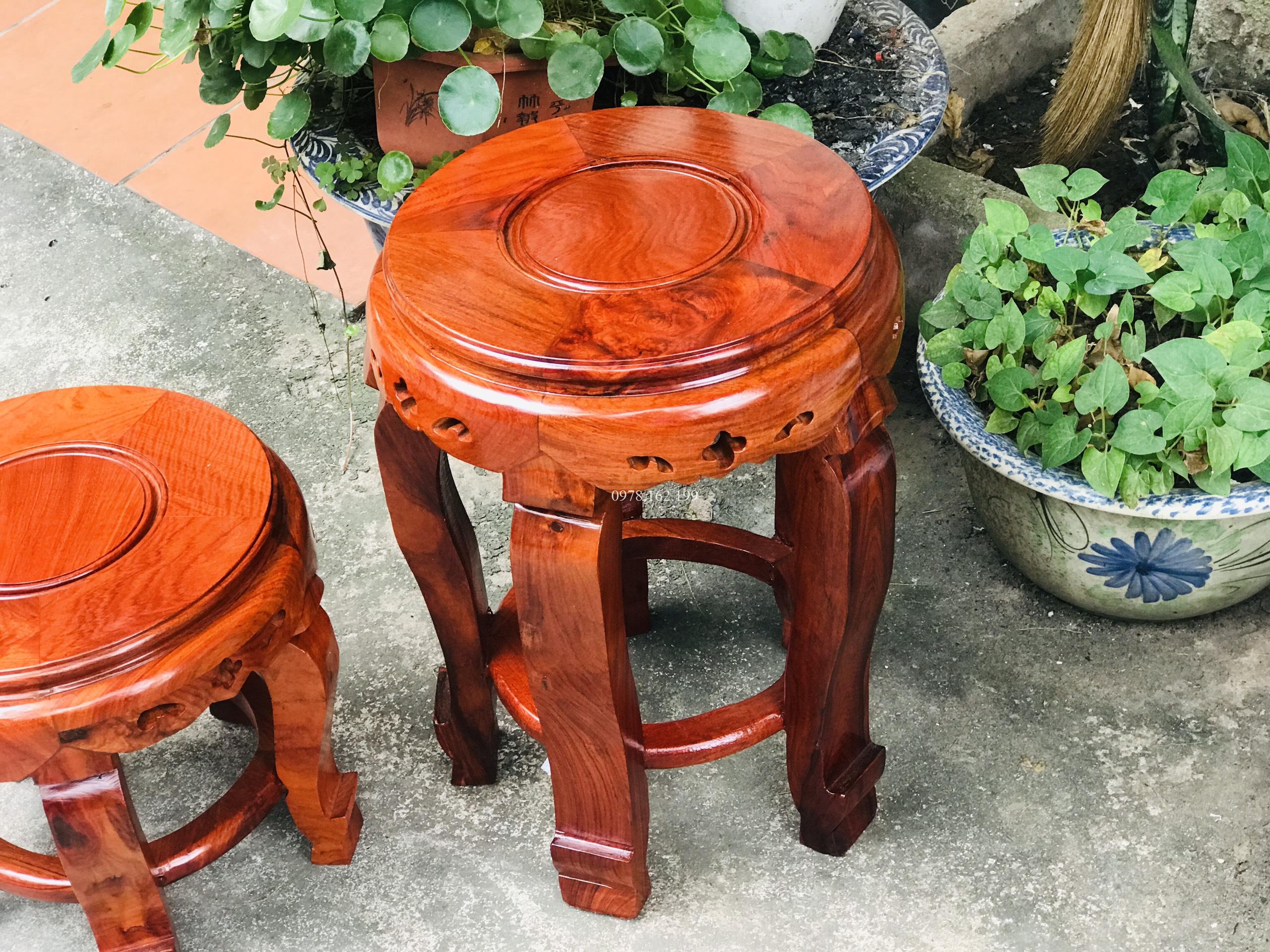 Đôn tròn gỗ hương MS30X45