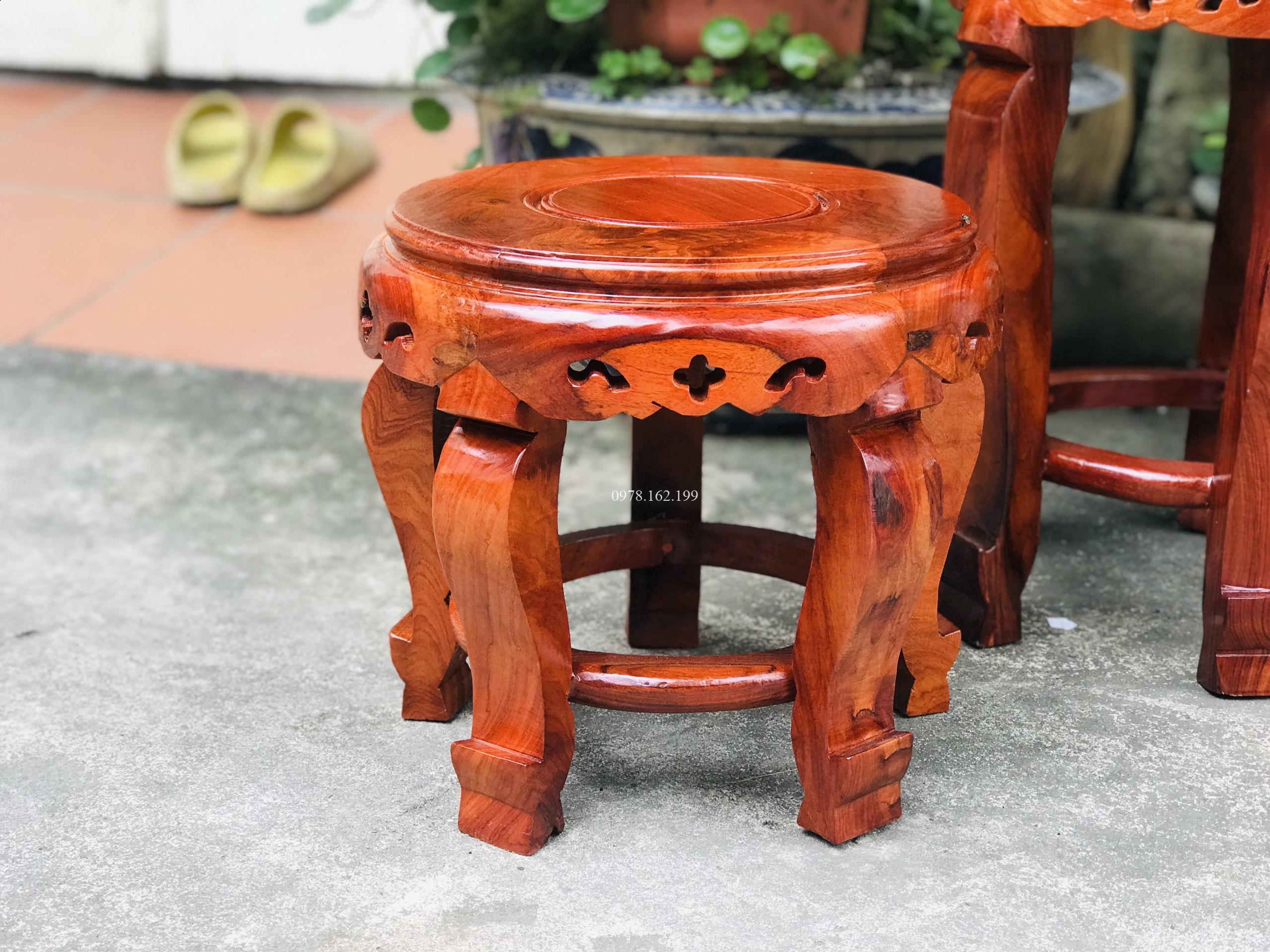 Đôn tròn gỗ hương MS30x30