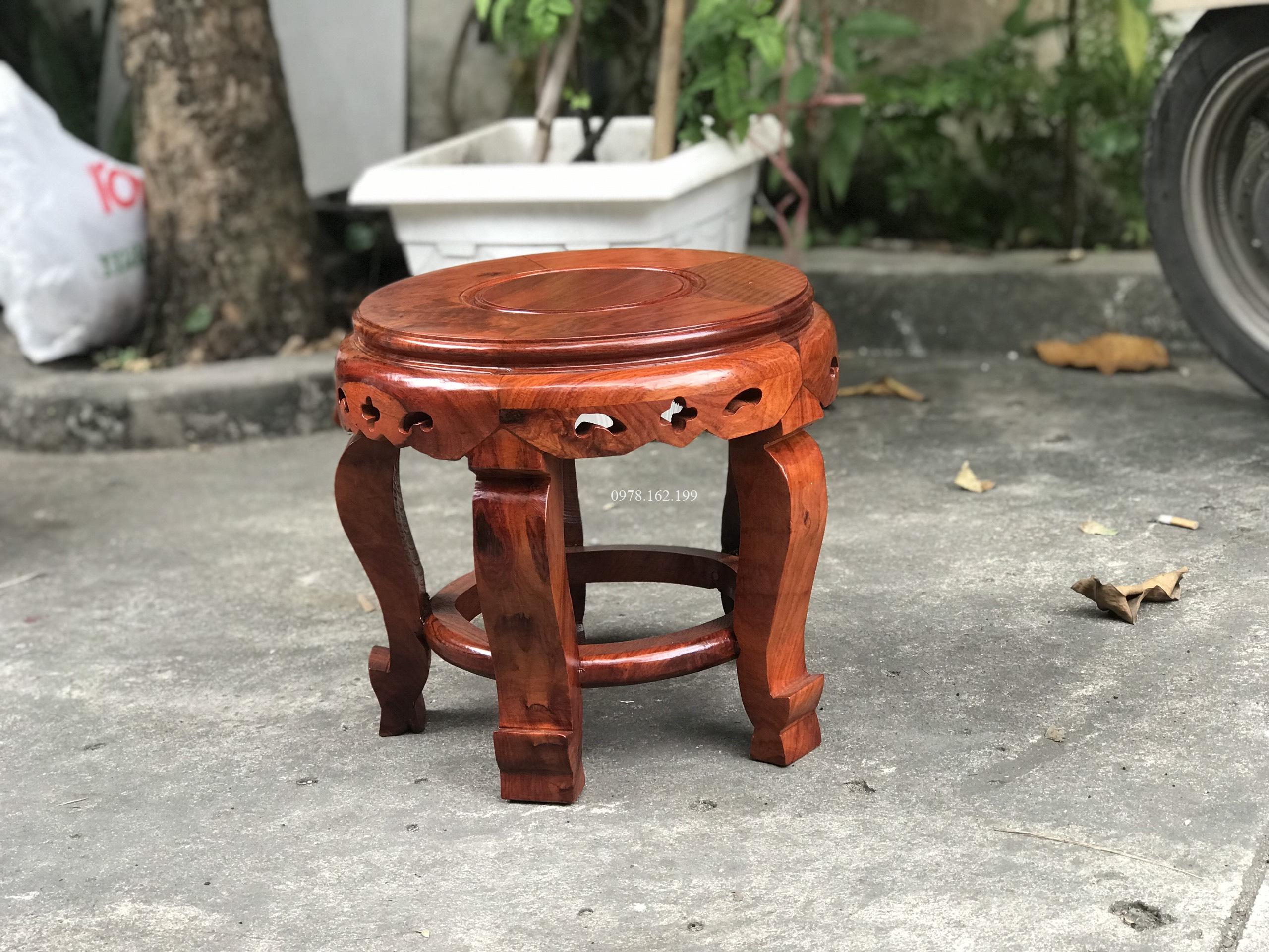 Đôn tròn gỗ hương MS30x30 - Ảnh 3