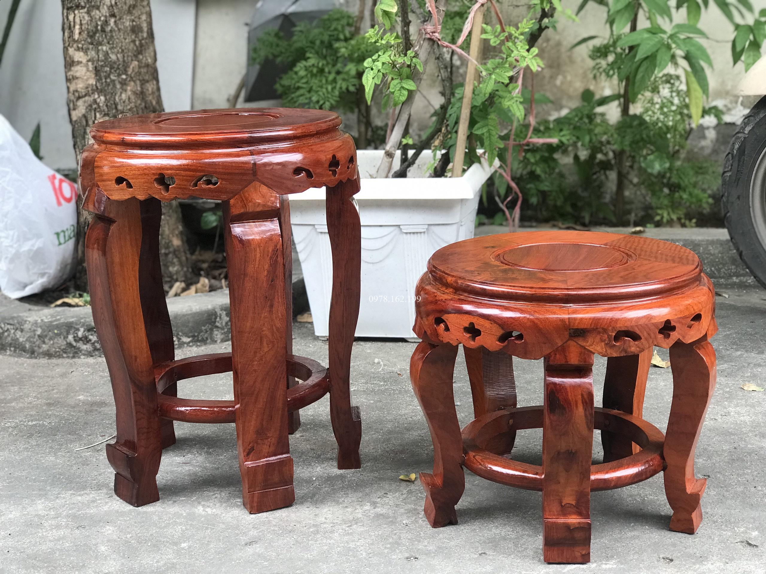 Đôn tròn gỗ hương MS30x30 - Ảnh 7