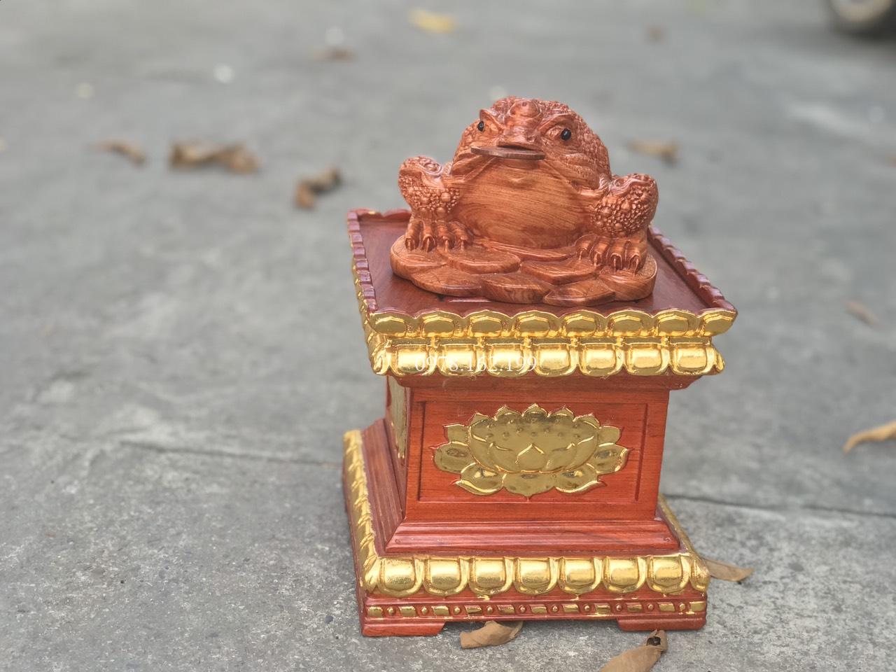 Đôn vuông chạm sen dát vàng MS30 - Ảnh 7