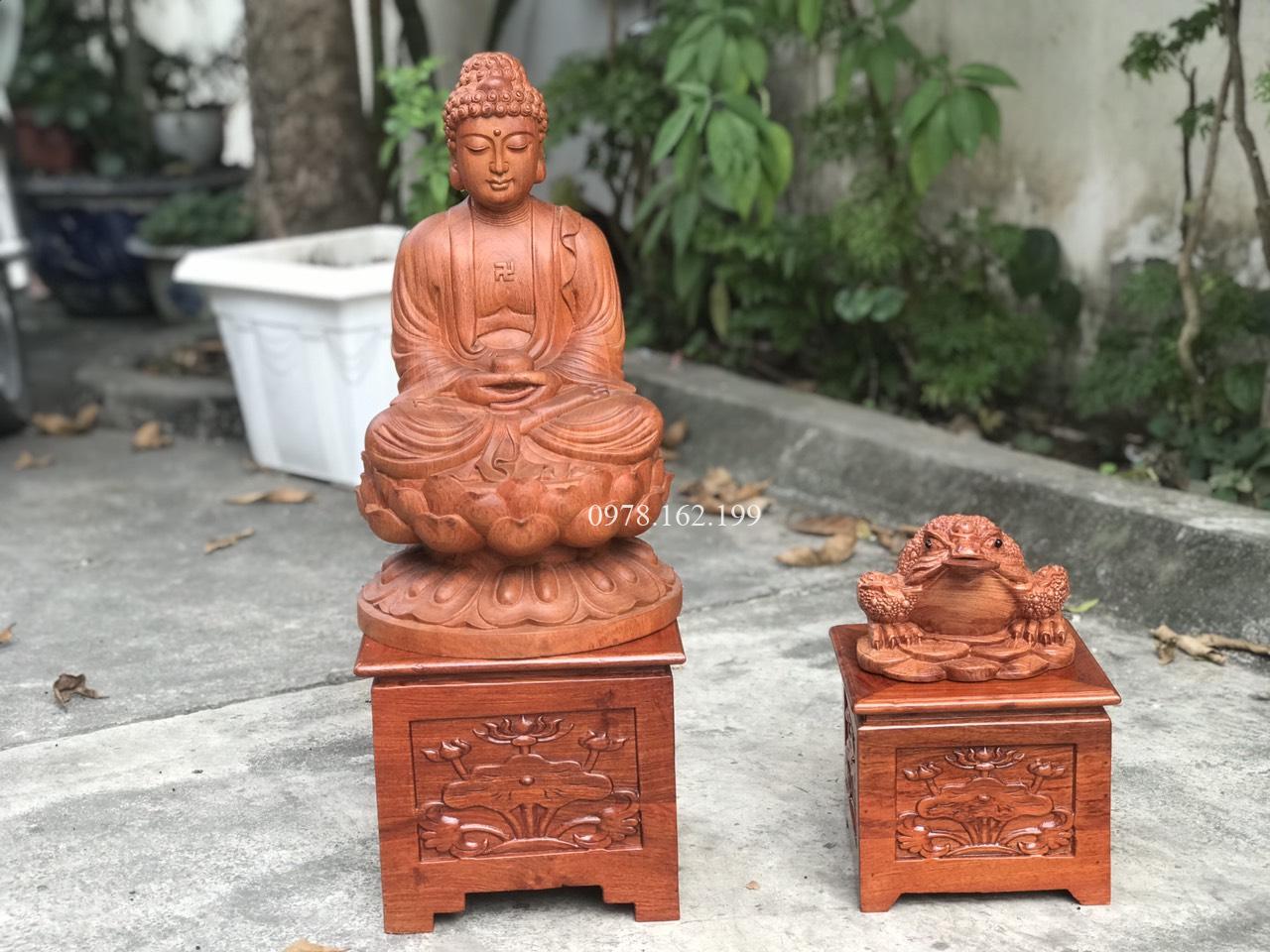 Đôn kê tượng chạm sen gỗ hương MS22 - Ảnh 3