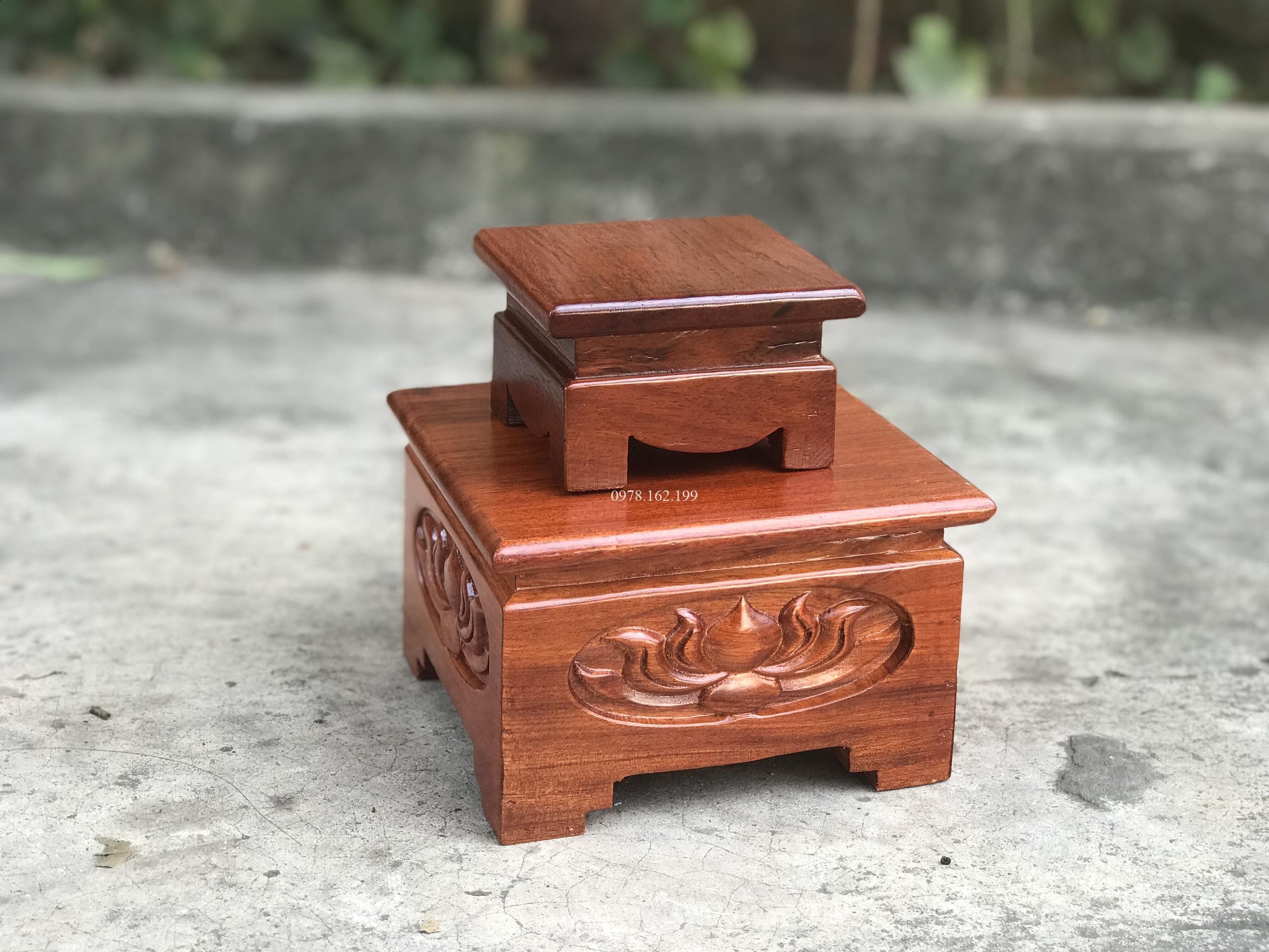 Đôn kê tượng mini chạm sen - Ảnh 5