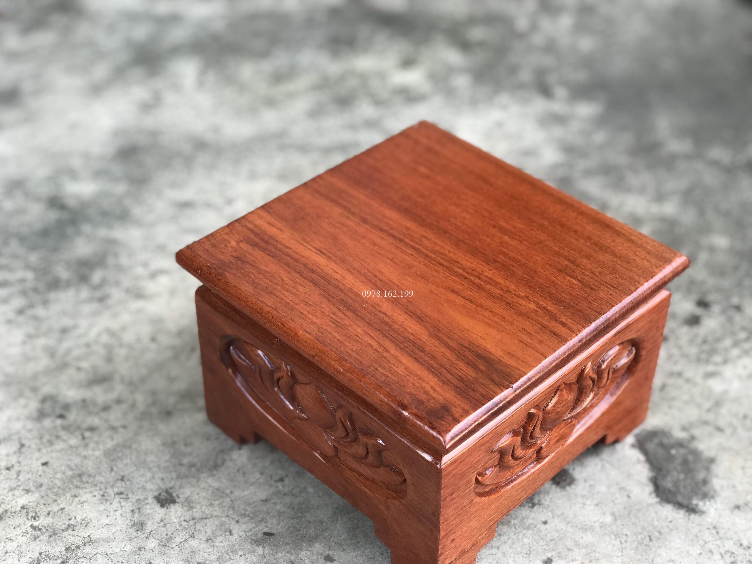 Đôn kê tượng mini chạm sen - Ảnh 2