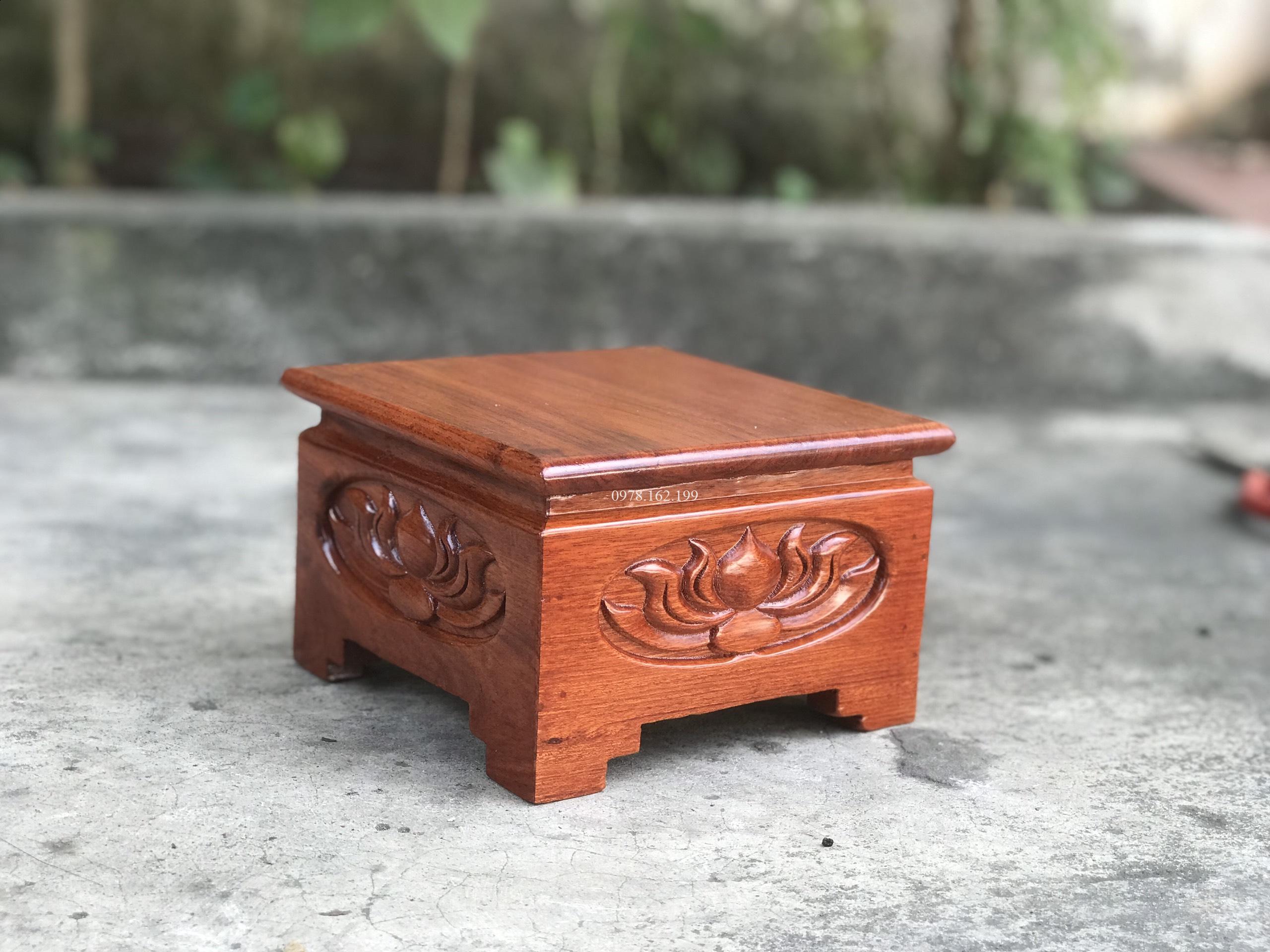 Đôn kê tượng mini chạm sen