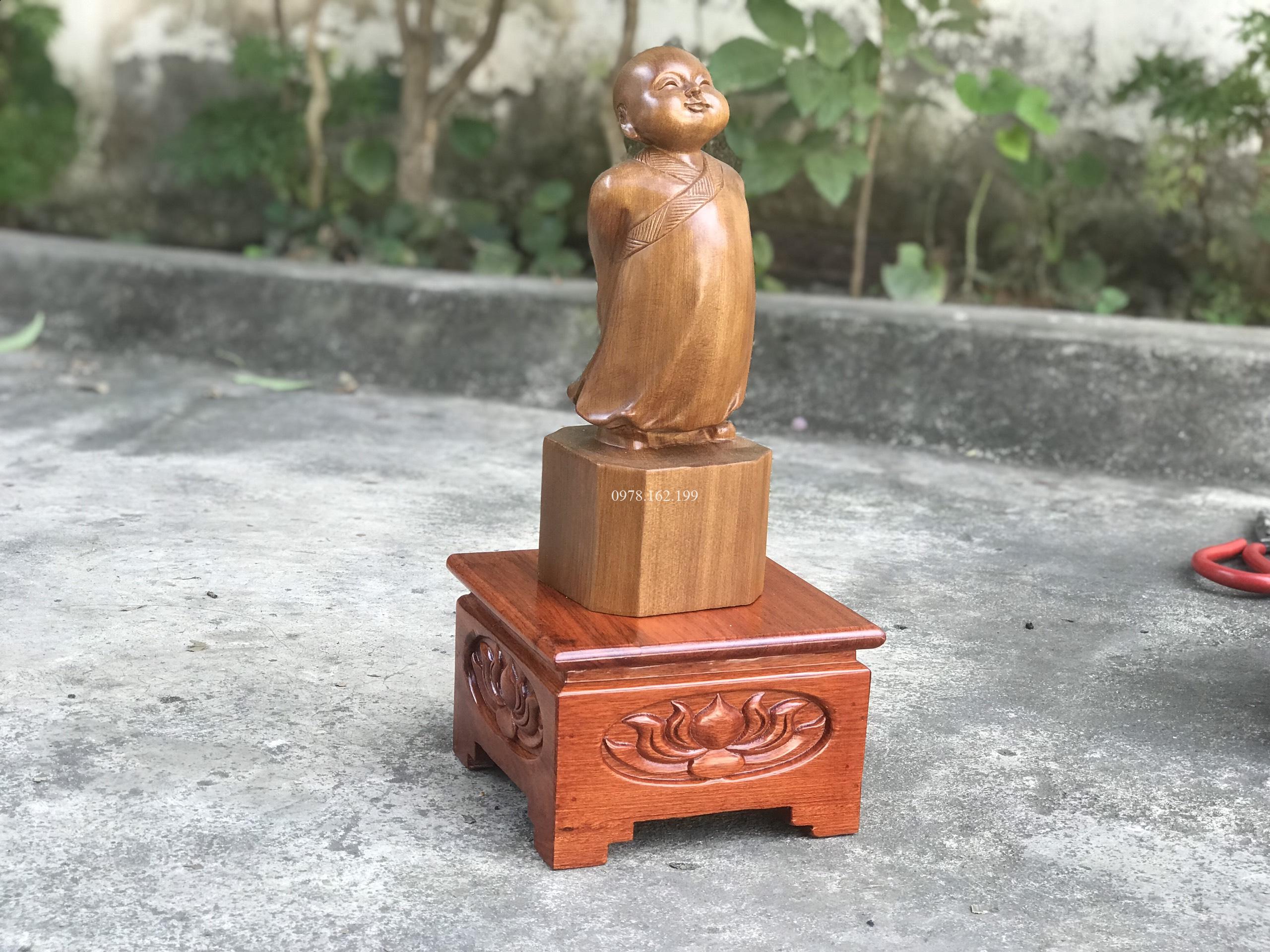 Đôn kê tượng mini chạm sen - Ảnh 4
