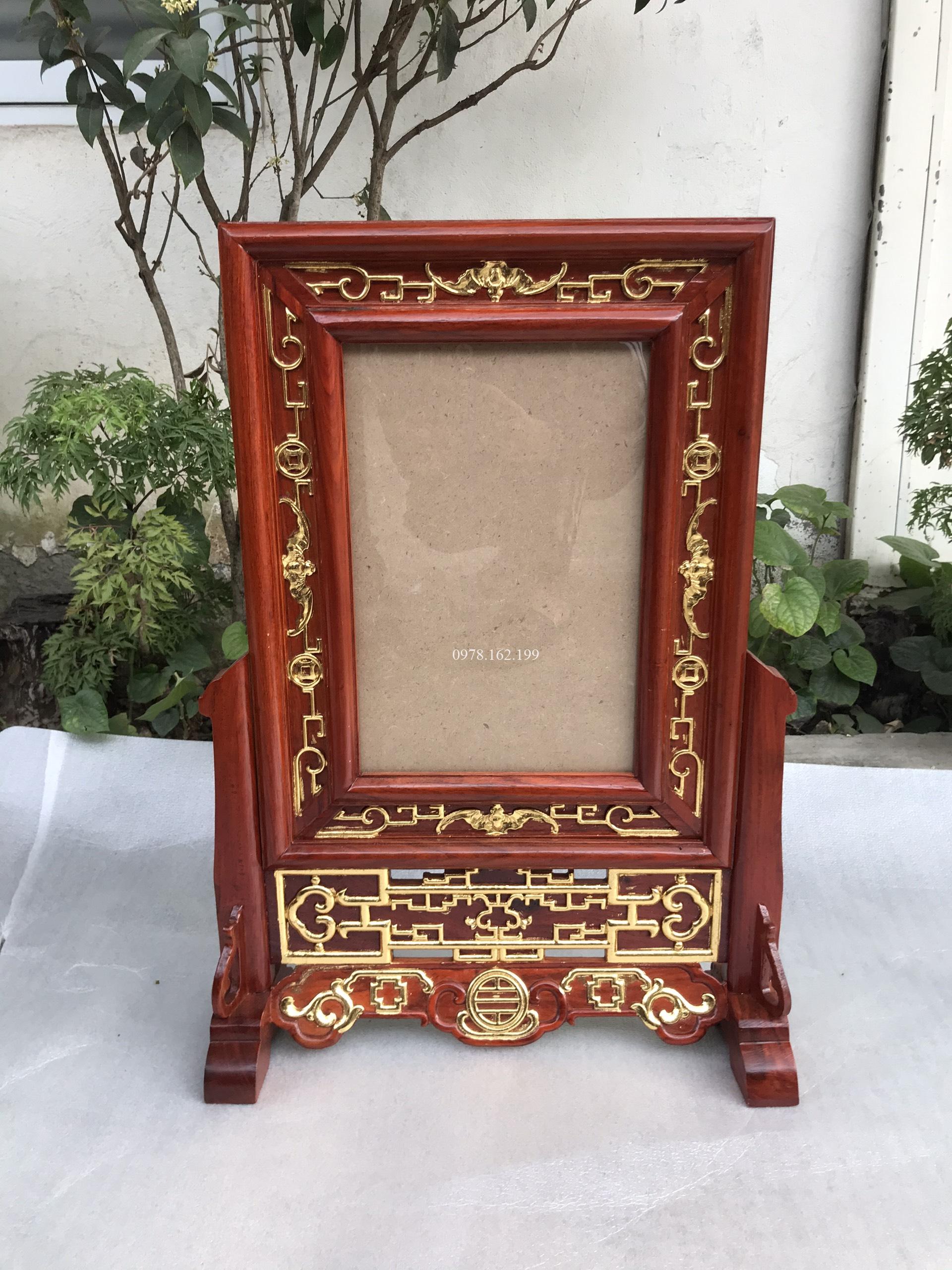 Khung dơi tiền kép dát vàng 25x35