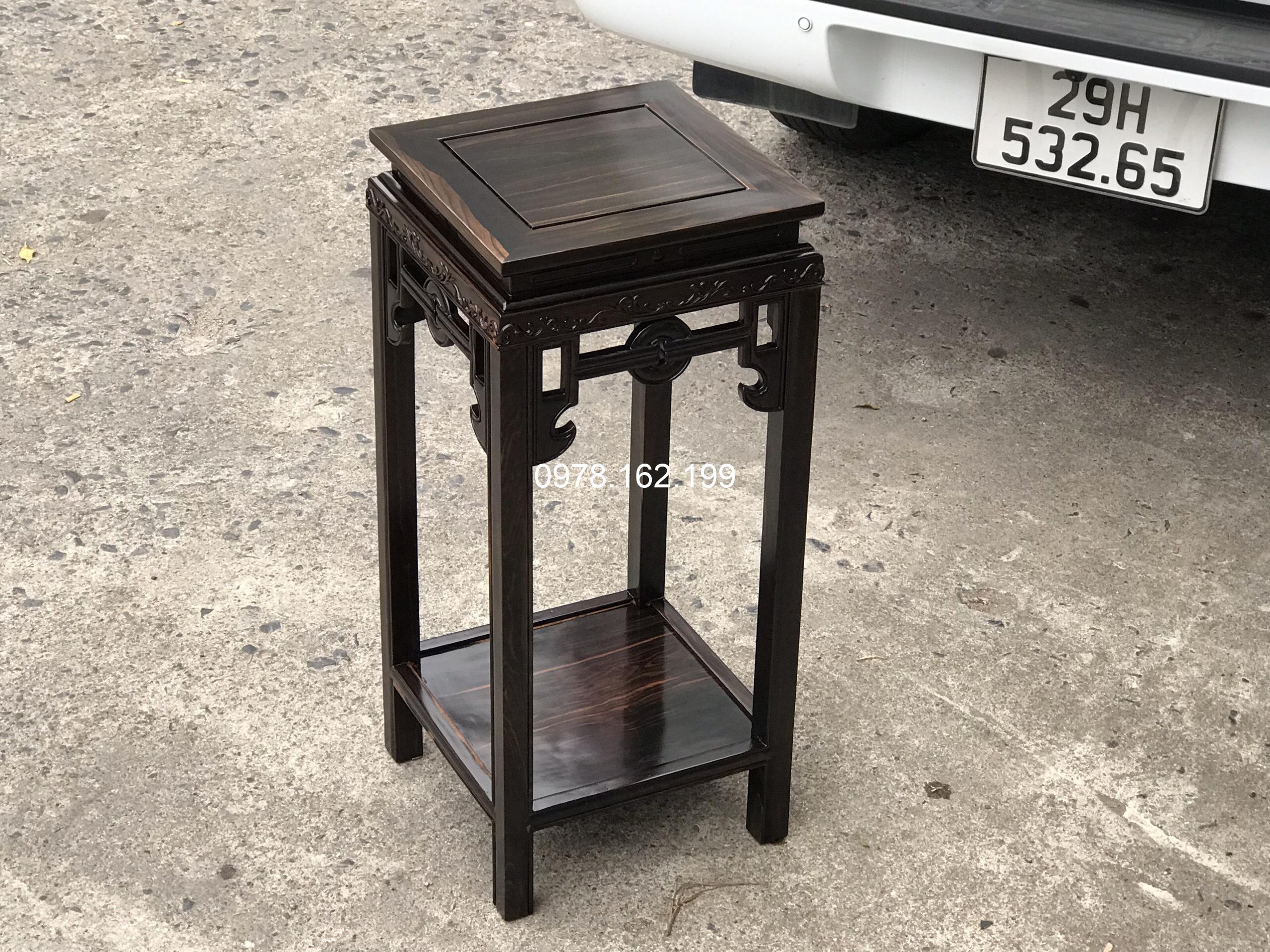 Đôn tròn gỗ mun cao cấp MS80